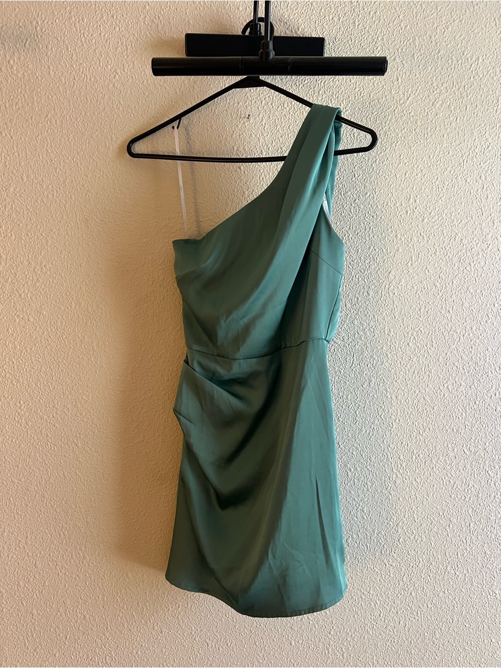 Lulu's One-Shoulder Mint Green Cocktail Dress - Picture 5 of 5
